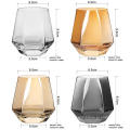 Creative Diamond Crystal Glass Cup, Household Hexagonal Ins Glass Cup